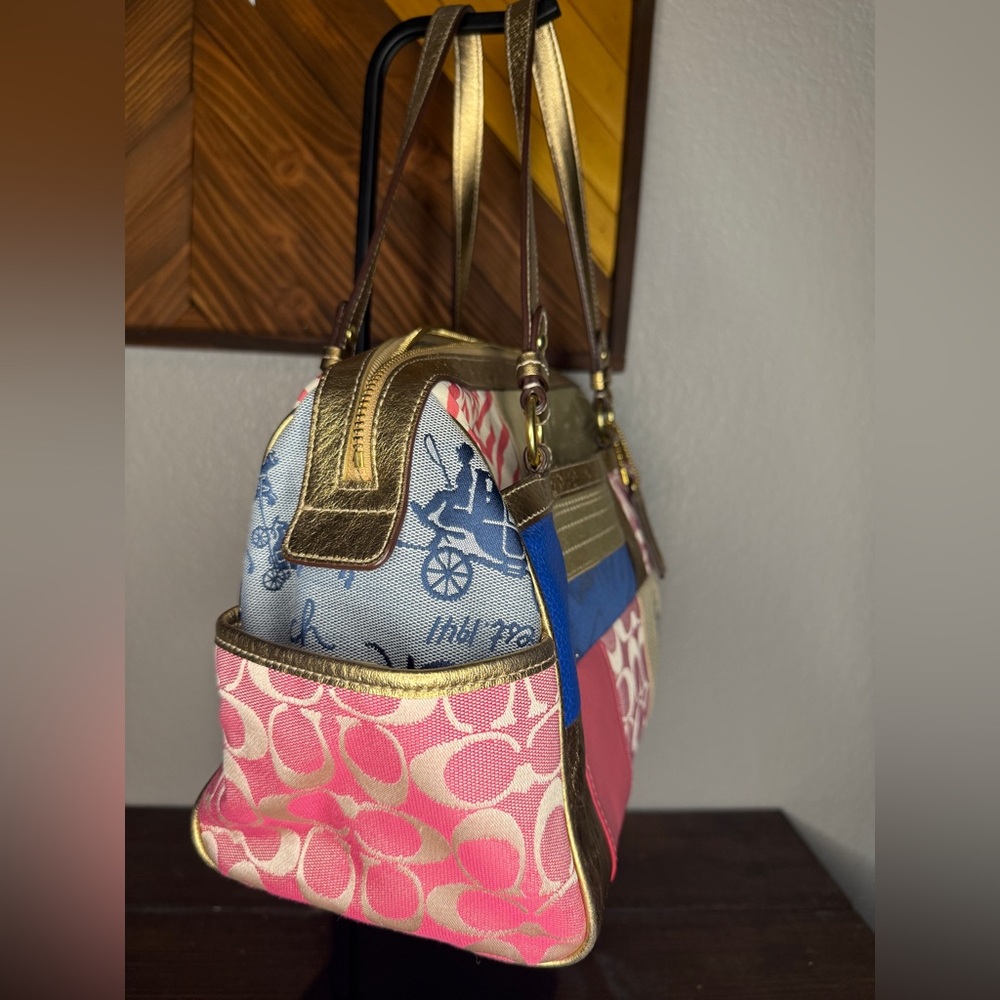 Coach Patchwork Gold and Pink Women's Bag - Picture 5 of 11